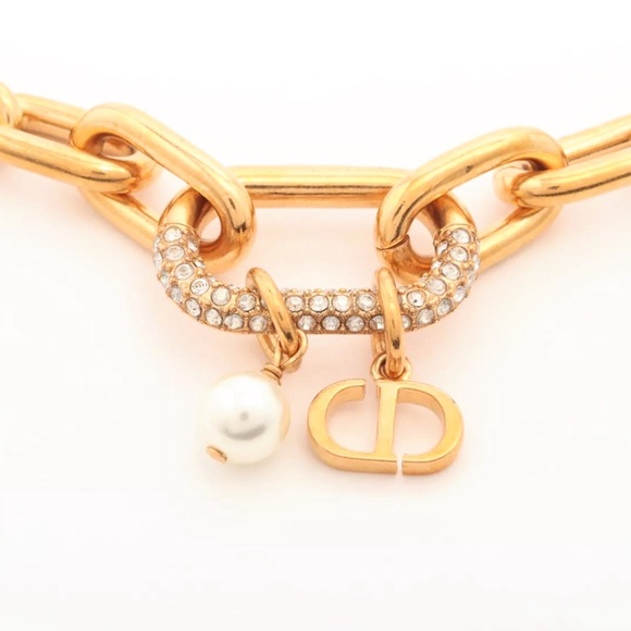 Dior D-Fusion Bracelet Gold-Finish Metal,Pearl,&
Silver-Tone Crystals - Picture 1 of 9